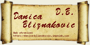 Danica Bliznaković vizit kartica